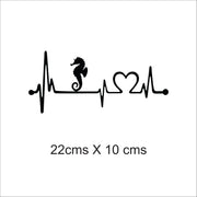 Seahorse Heartbeat Car Sticker