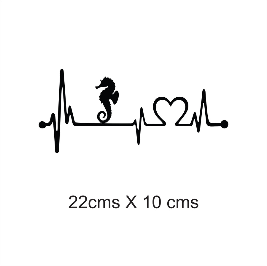 Seahorse Heartbeat Car Sticker