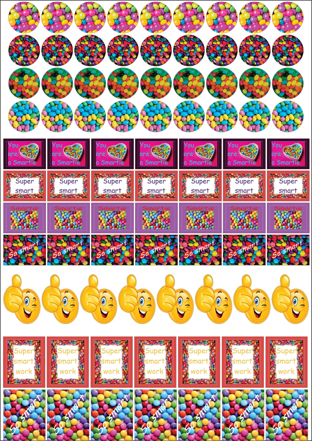 Smartie Teacher Stickers - English – Coral Designs