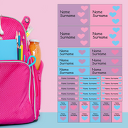 Pink and Purple Hearts Labels