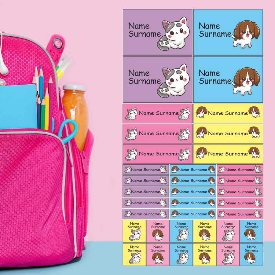 Kitties and Puppies Labels