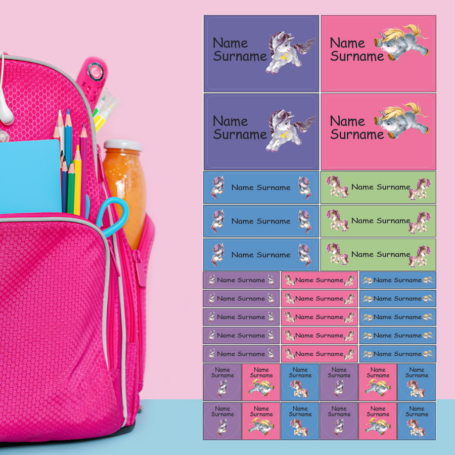 Mischievous Unicorn Labels