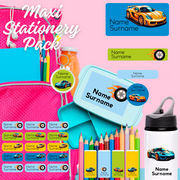 Super Car Stationery Label Maxi Combo