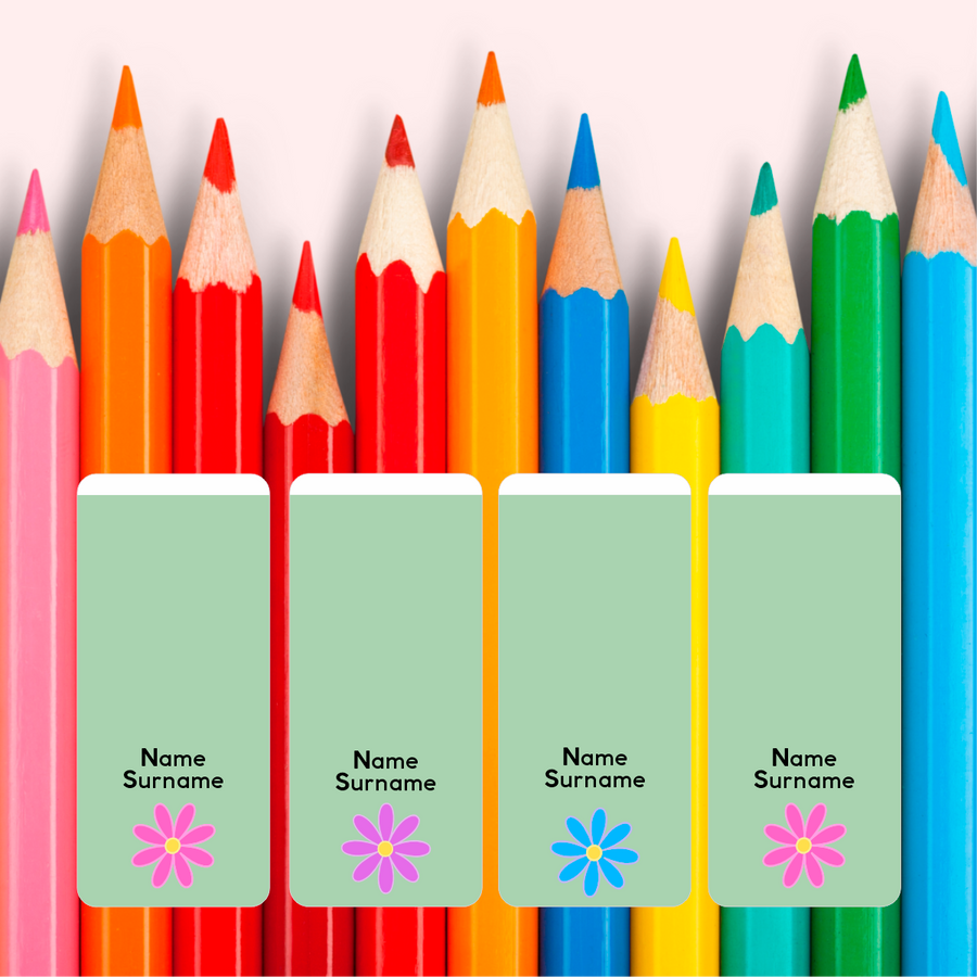 Three Daisies Wrap Around Pencil Labels