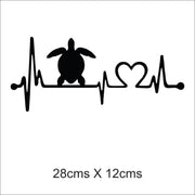 Turtle Heartbeat Car Sticker