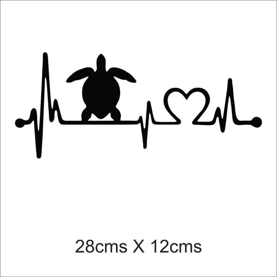 Turtle Heartbeat Car Sticker