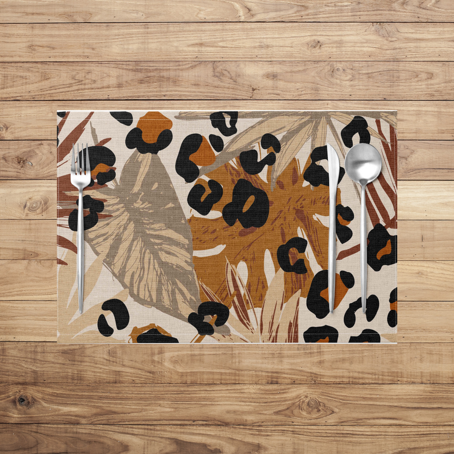 Leopard Print & Leaves Placemats