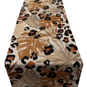 Leopard Print and Leaves Runner