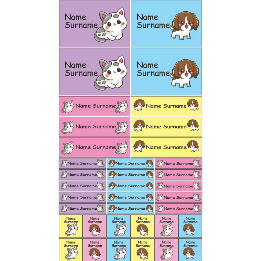 Kitties and Puppies Labels