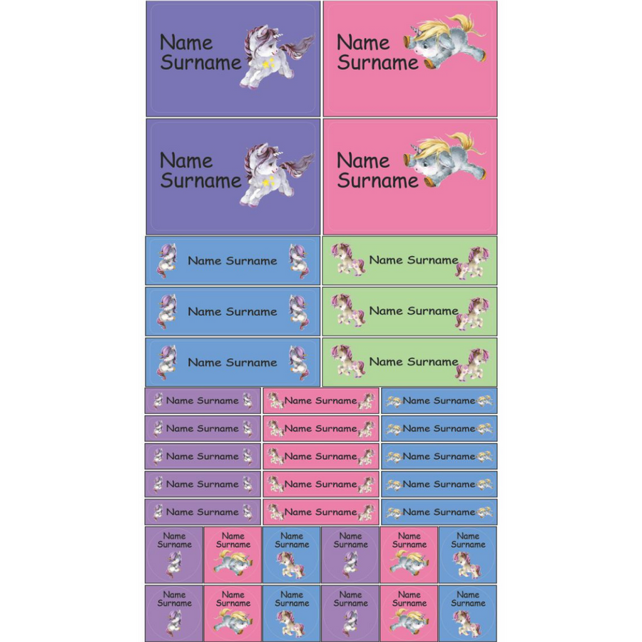 Mischievous Unicorn Labels