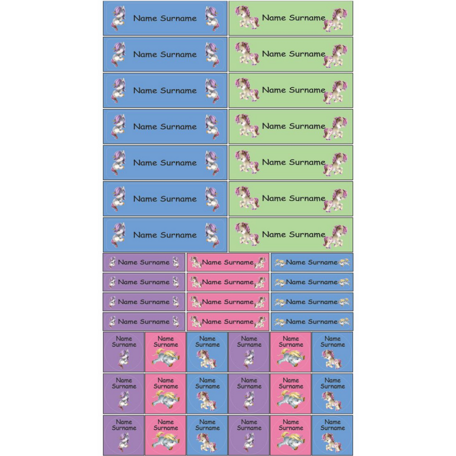 Mischievous Unicorn Labels