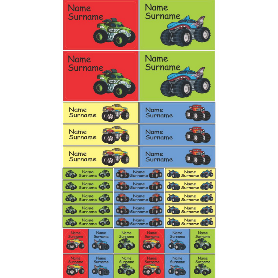 Monster Truck Labels