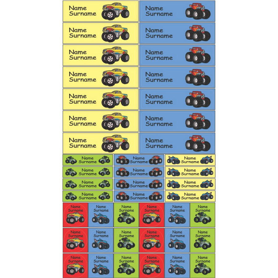 Monster Truck Labels