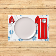 Red Playful Santa Hats PVC Placemats