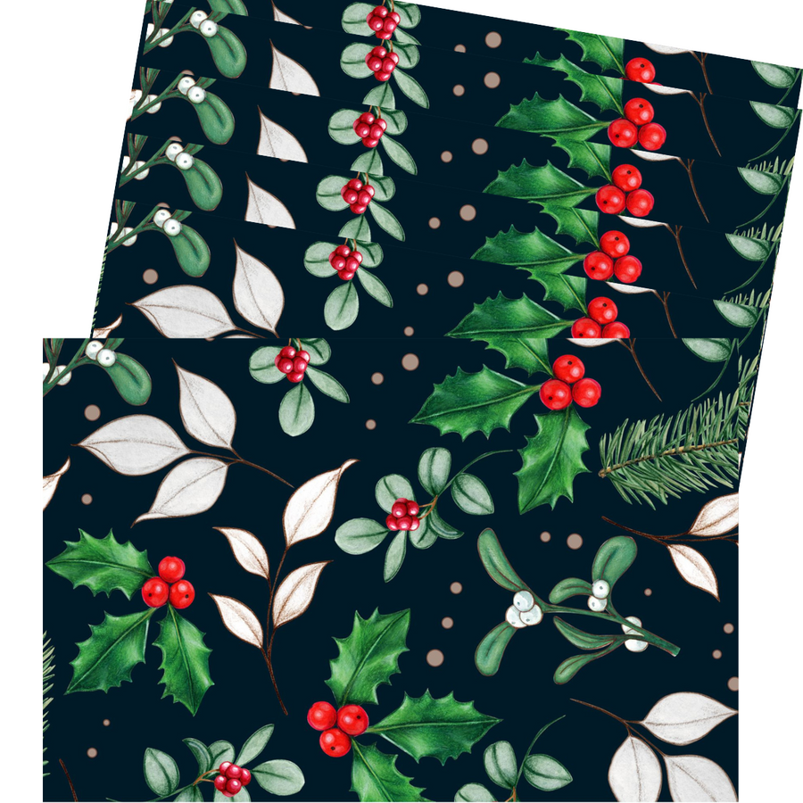 Blue Elegant Winter Christmas PVC Placemats