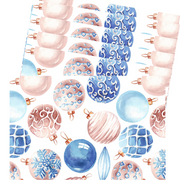 Blue Christmas Balls PVC Placemats