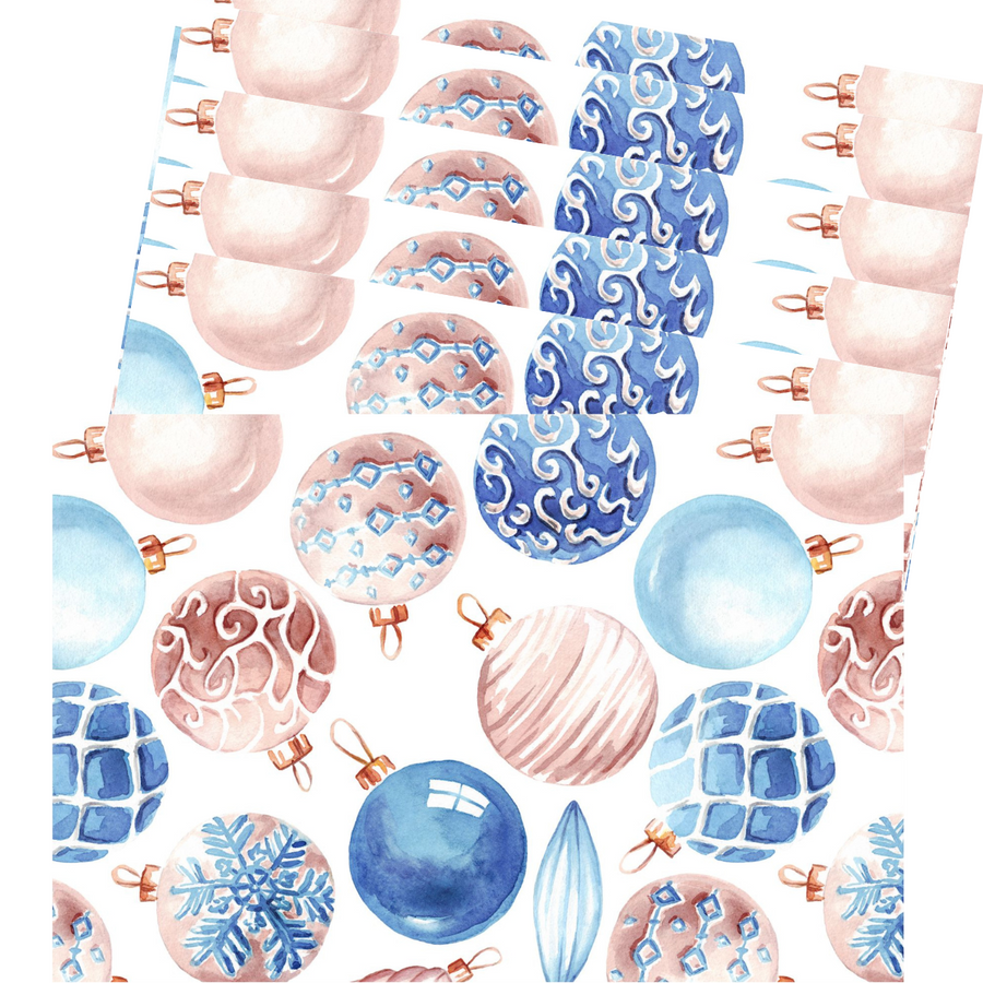 Blue Christmas Balls PVC Placemats
