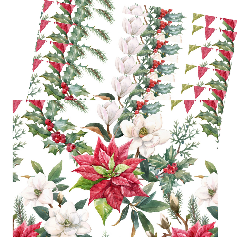Christmas Floral Pattern PVC Placemats