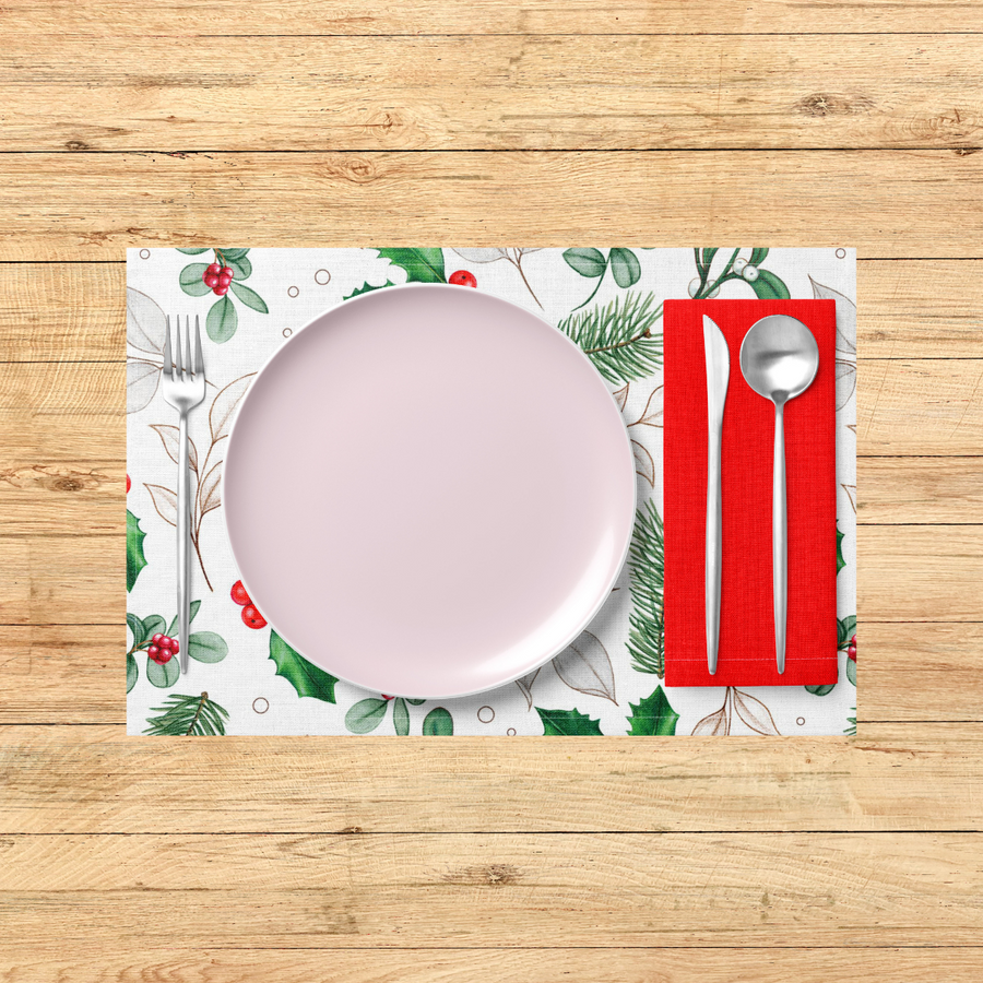 Elegant Winter Christmas PVC Placemats