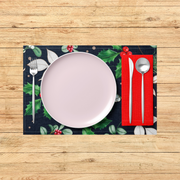 Blue Elegant Winter Christmas PVC Placemats