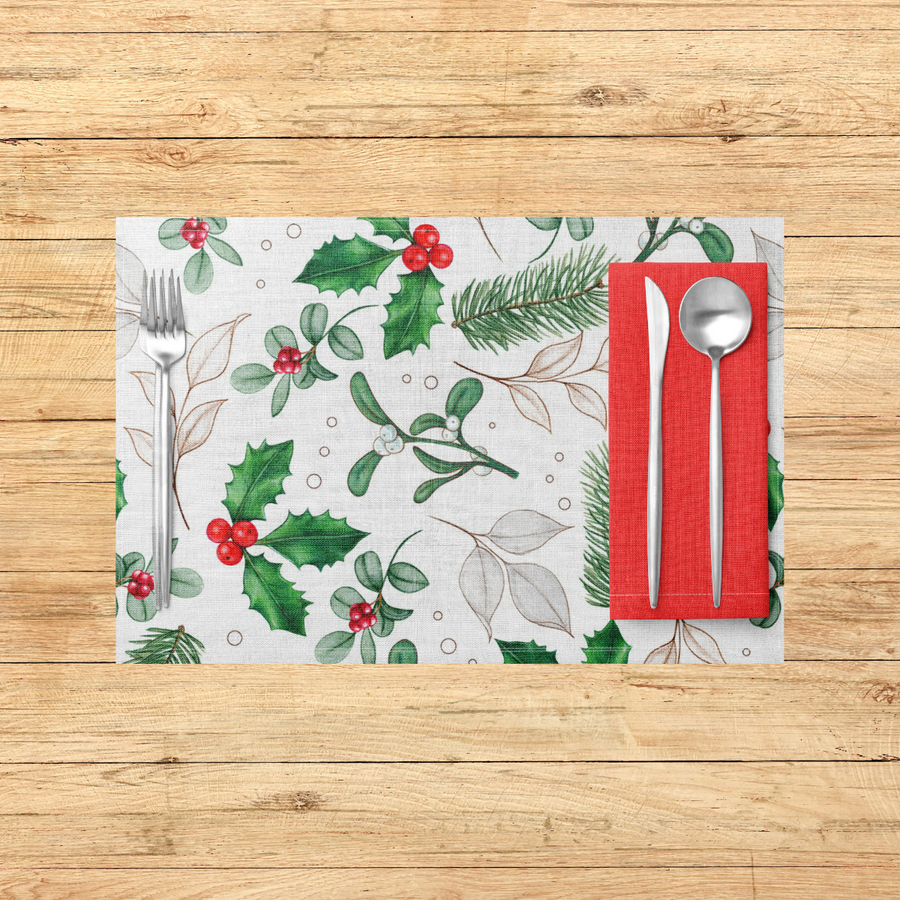 Elegant Winter Christmas PVC Placemats