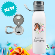 Flower Horse Stainless Steel Personalised Bottle