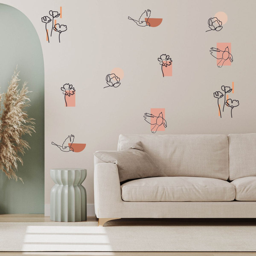 Birds and Shapes Wall Stickers