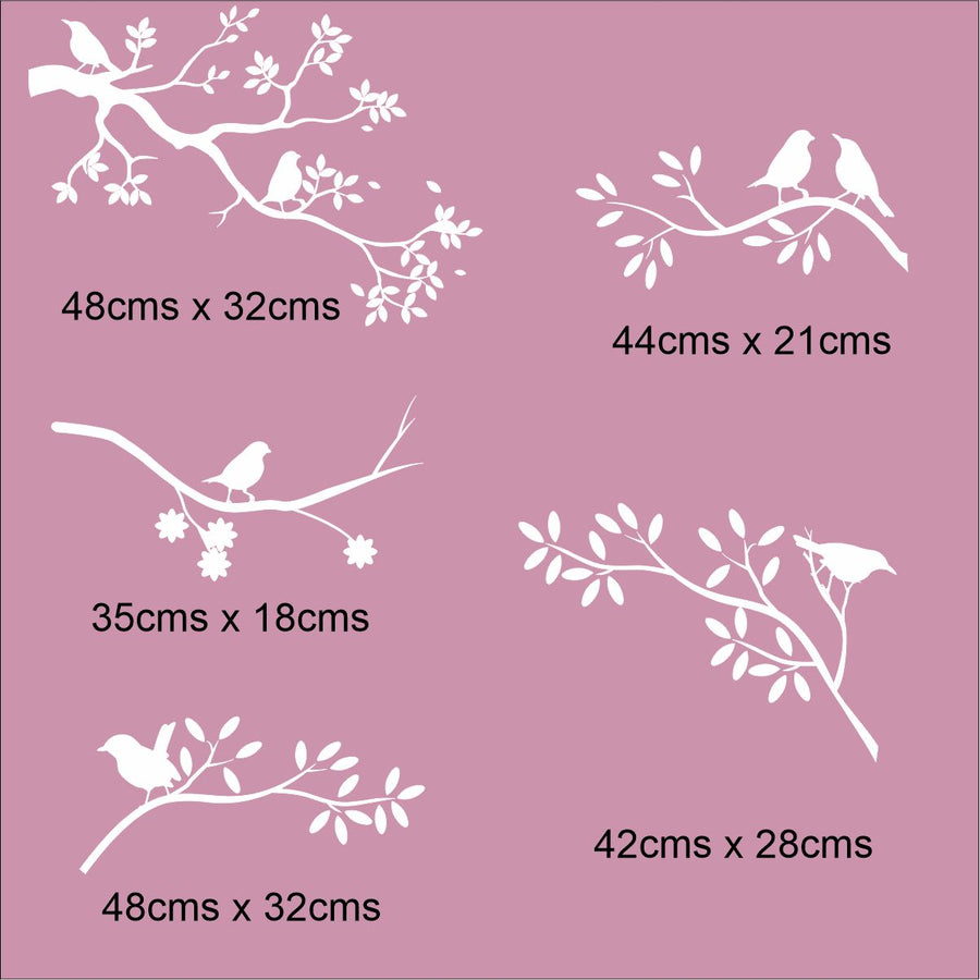 Birds and Branches Window Stickers